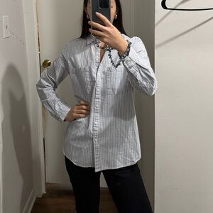 Garage Blue-White Striped Oxford Button-Down Shirt